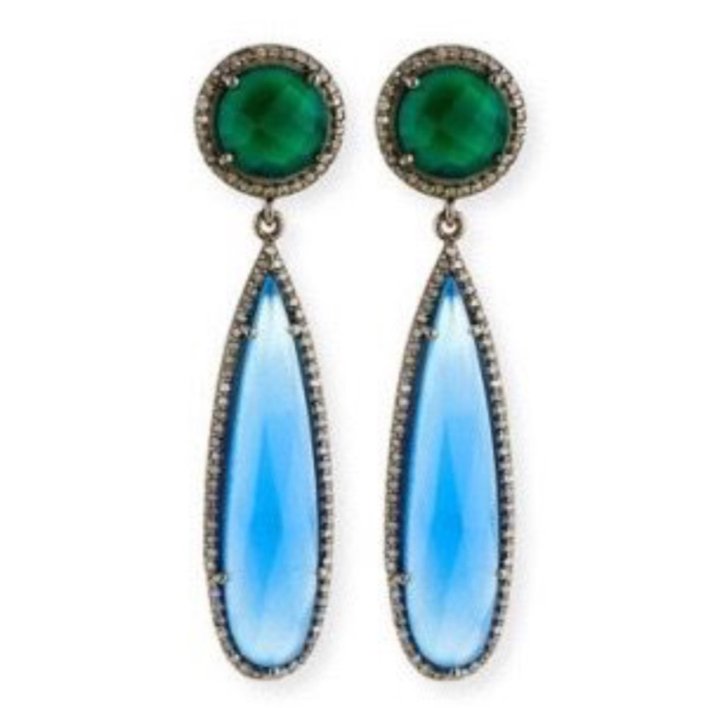 Siena Lasker Onyx & Chalcedony Earrings